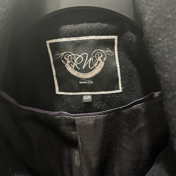 Women’s XS black wool pea coat with wide collar from RW&CO - Picture 2 of 3